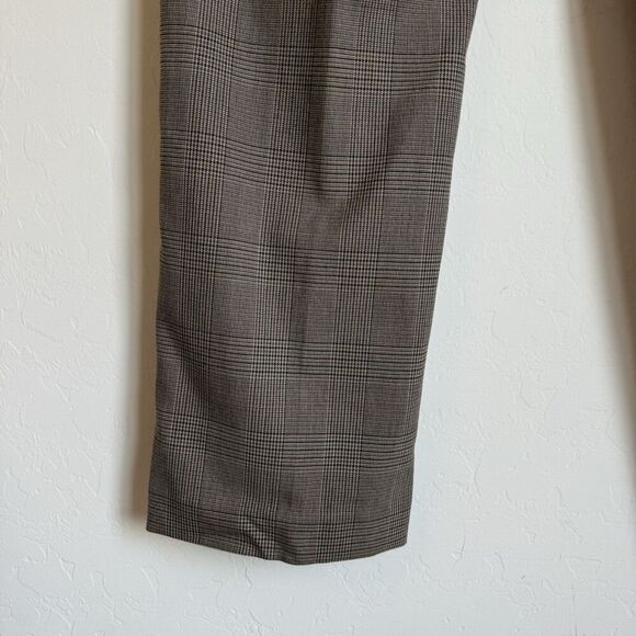 Talbots Signature Dress Pants Brown Plaid Straight Leg Trousers Sz 8 Career Wear - Picture 8 of 11